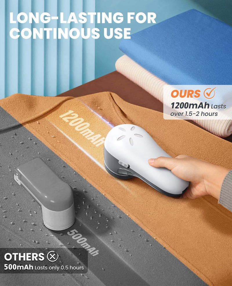 POPCHOSE Fabric Shaver  Lint Remover for Clothes  Electric Lint Shaver with 6-leaf Blades  Sweater Shavers to Remove Pilling for Clothing  Couch  Furniture  Fuzz  Lint Ball  Pillings  USB Rechargeable - Image 3